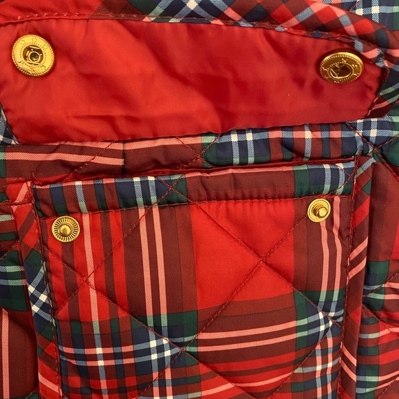 St. John’s Bay NWT Red Plaid Puffer Vest - Picture 3 of 8